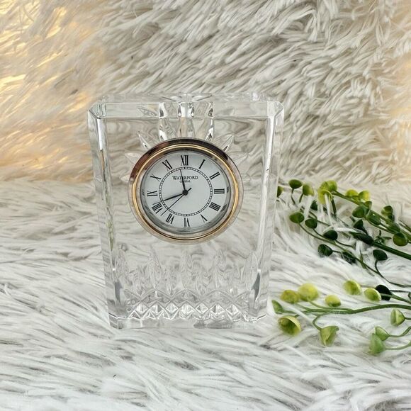 Waterford Crystal Lismore Small‎ Clock Cut Glass Bedside Desk Decor Untested - Picture 1 of 8